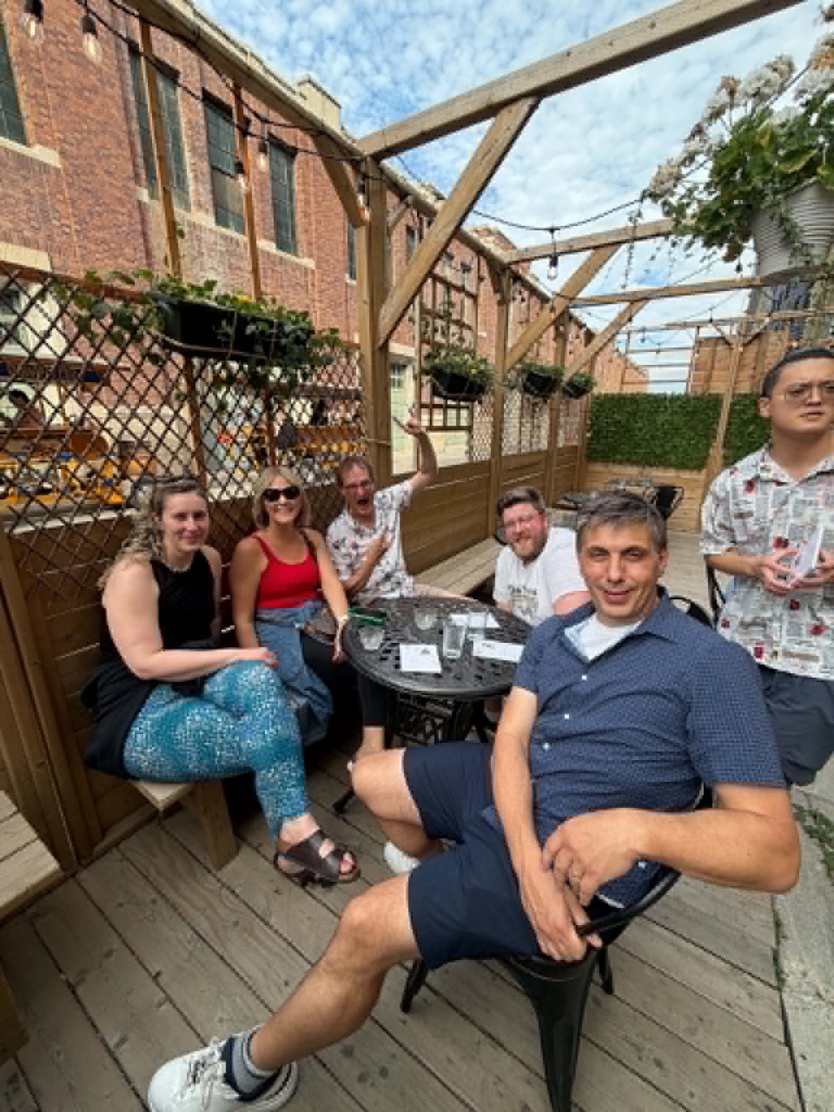 MGMAC members at a conference patio social